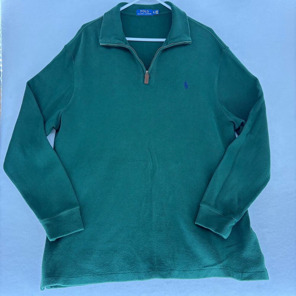 Polo Ralph Lauren Estate Rib 1/4 Zip Pullover XL Green 🐎